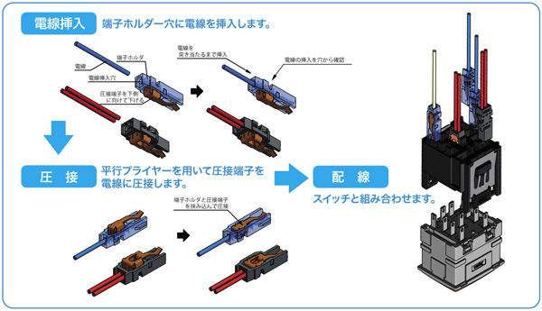 XH小形ライトスイッチ簡単配線ユニット